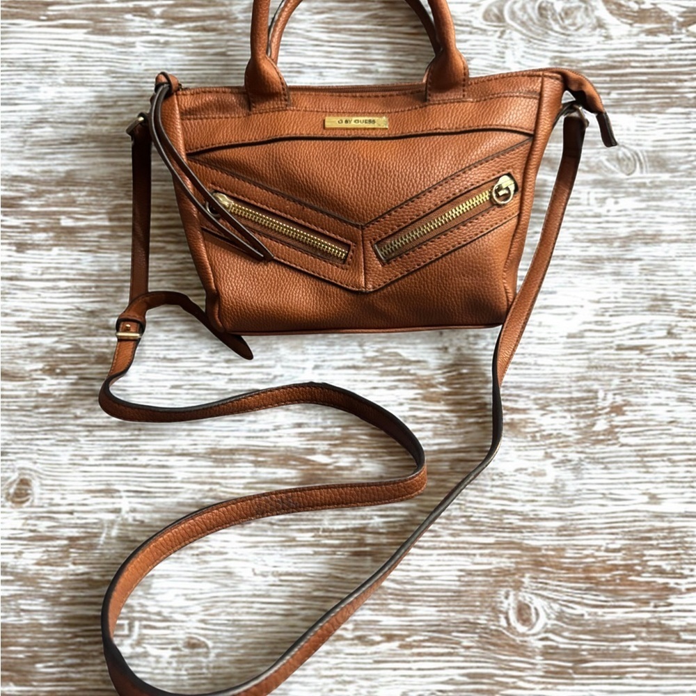 G by Guess Brown Crossbody Bag with Gold Accents